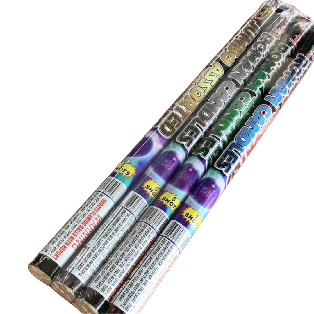 Jumbo Assorted 5 shot roman candles