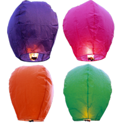 Assorted color sky lanterns